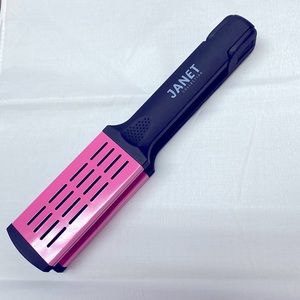 Brush with plastic bristles - hair straightener color pink and black from Janet